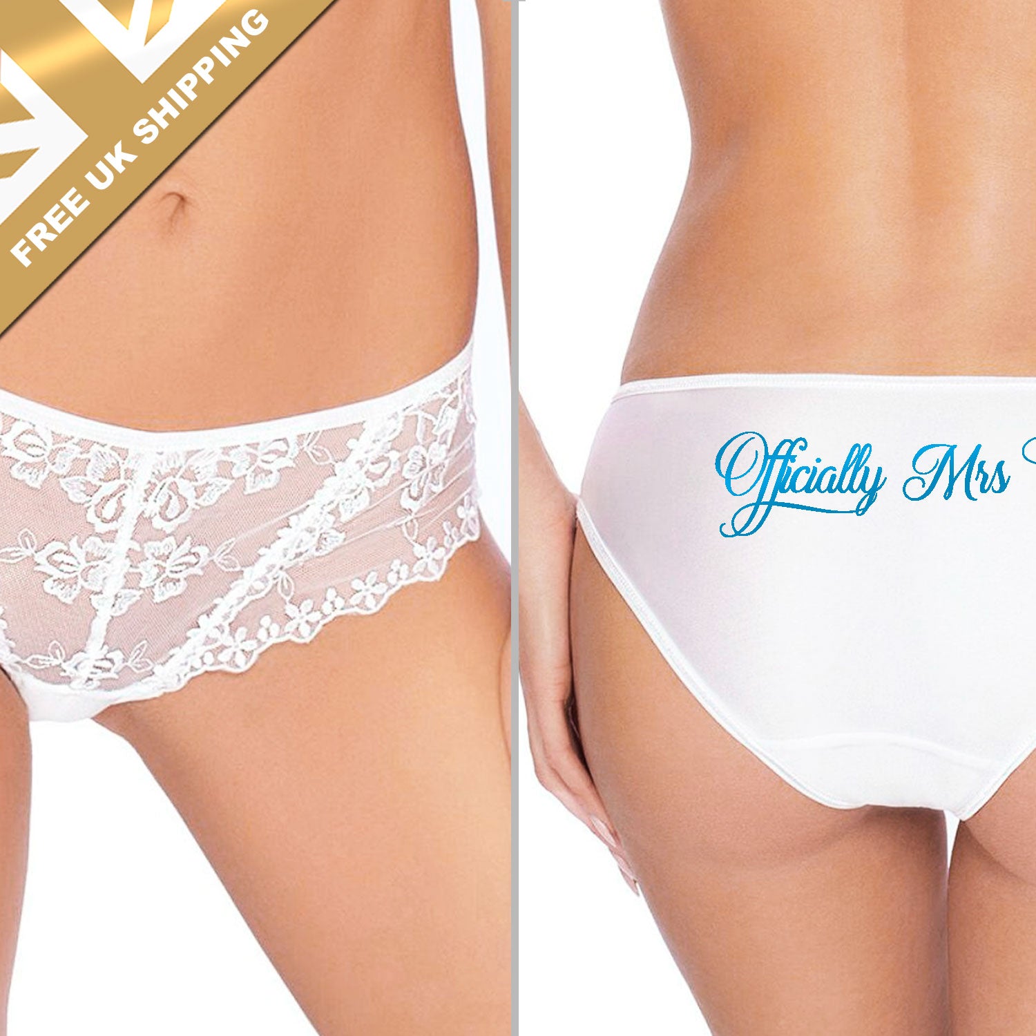 Personalised White Bridal Briefs - FREE UK SHIPPING – Give a Gift Company
