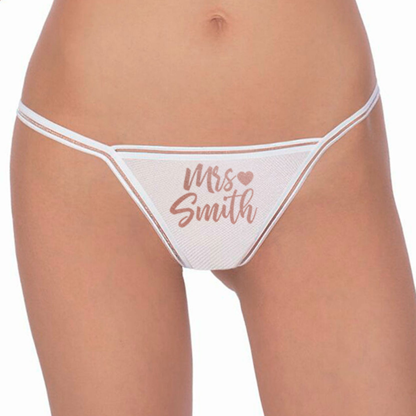 Personalised White Bridal Thong - FREE UK SHIPPING