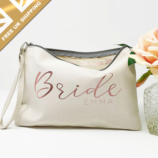 Personalised Bride Makeup Bag - FREE UK SHIPPING