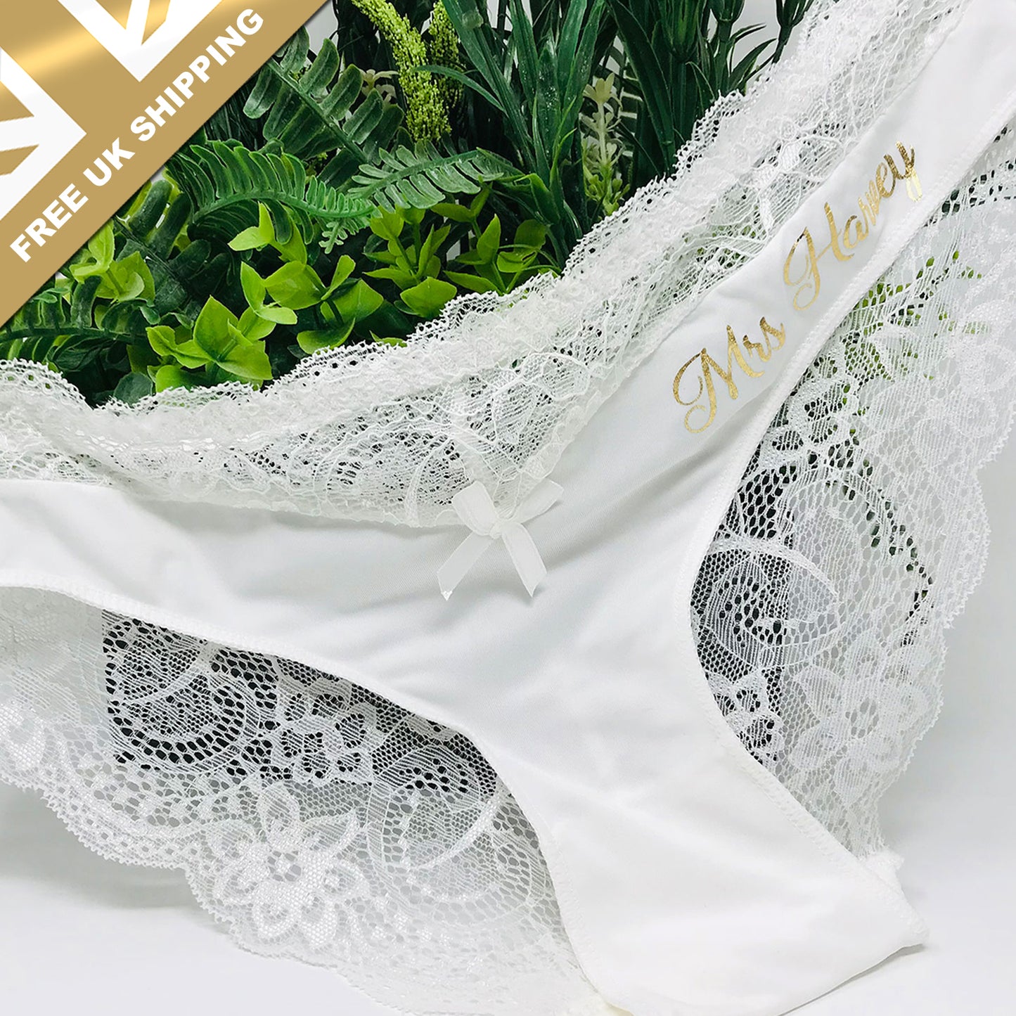 Personalised Ivory Bridal Brief - FREE UK SHIPPING