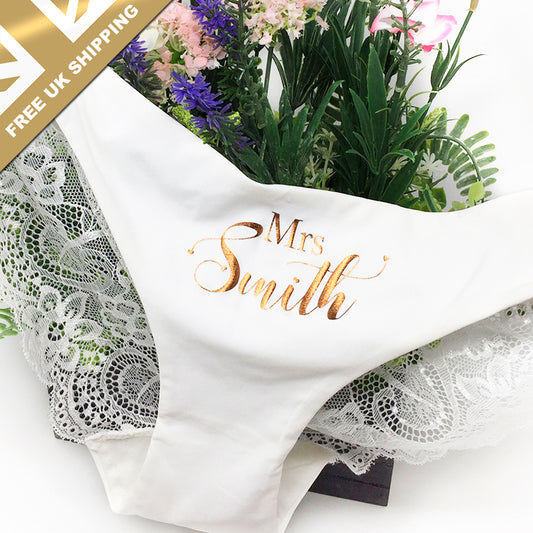 Personalised Ivory Bridal Brief - FREE UK SHIPPING