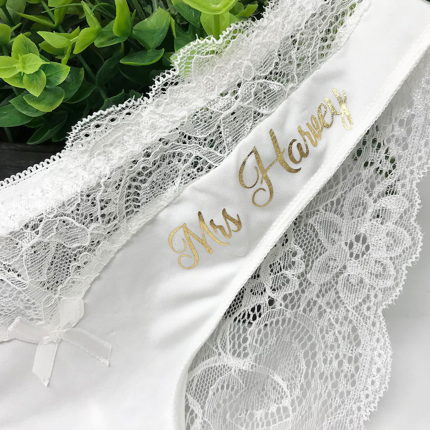 Personalised Ivory Bridal Brief - FREE UK SHIPPING